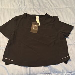 Fabletics  Black Short Sleeve Top Large